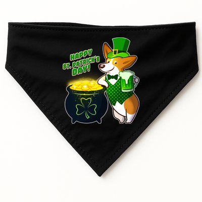 Happy St Patrick's Day Corgi USA-Made Doggie Bandana
