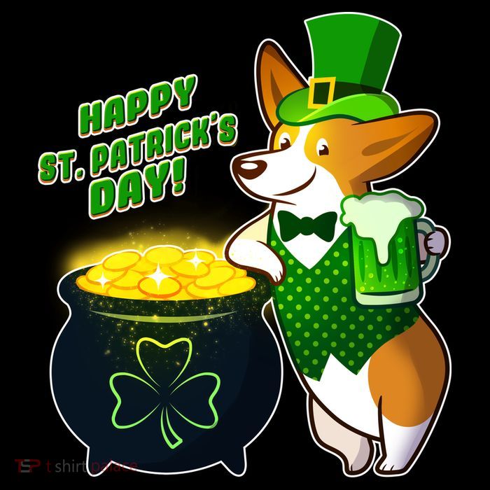 Happy St Patrick's Day Corgi Tall T-Shirt