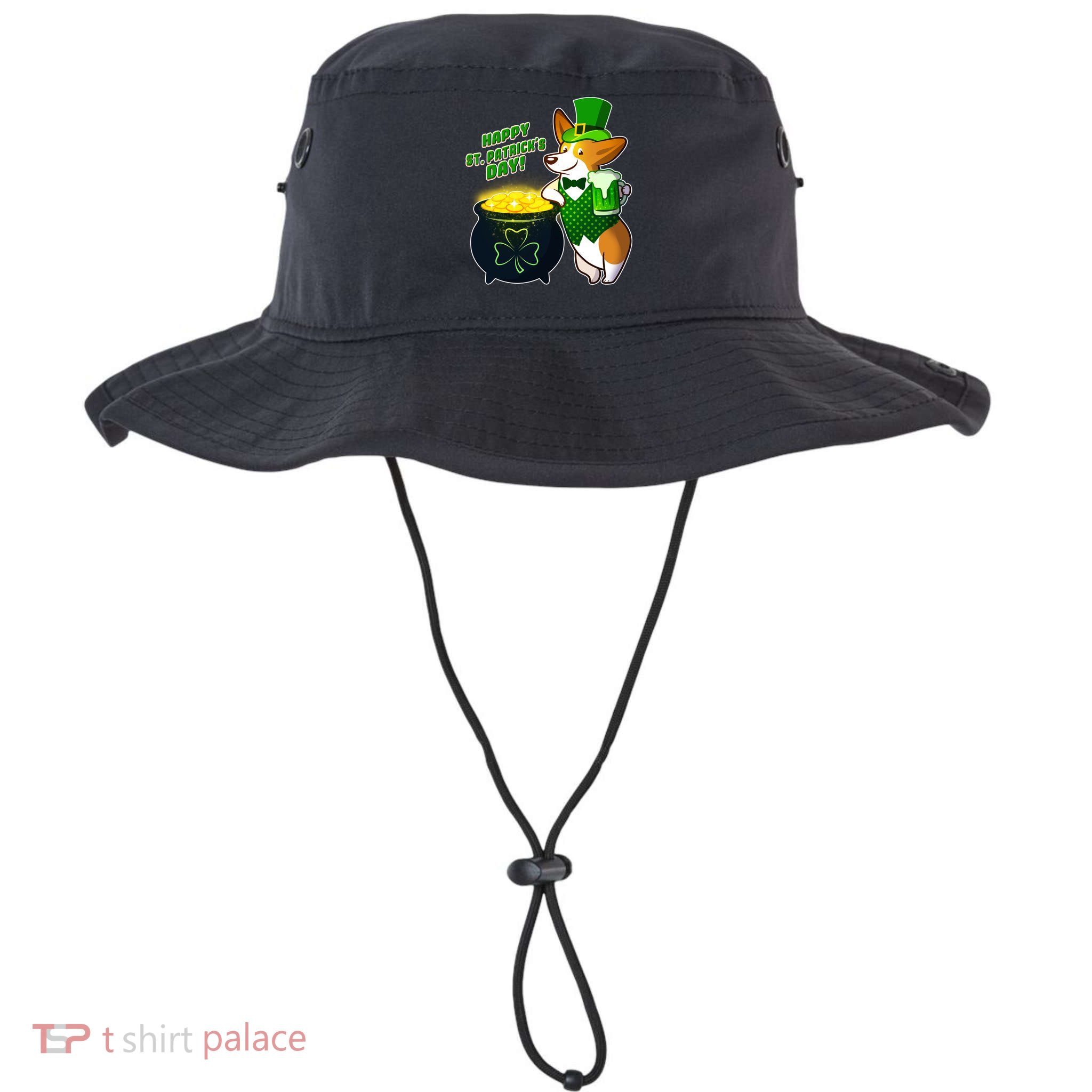 Happy St Patrick's Day Corgi Bucket Hat