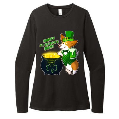 Happy St Patrick's Day Corgi Womens CVC Long Sleeve Shirt