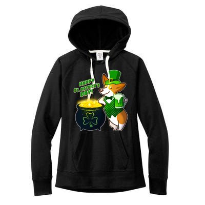 Happy St Patrick's Day Corgi Women's Fleece Hoodie