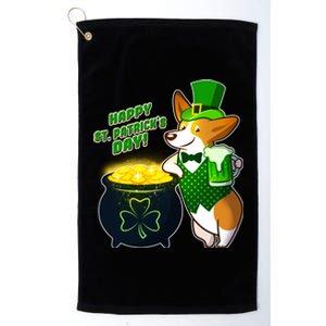 Happy St Patrick's Day Corgi Platinum Collection Golf Towel