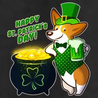 Happy St Patrick's Day Corgi Golf Towel