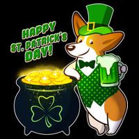 Happy St Patrick's Day Corgi Kids T-Shirt