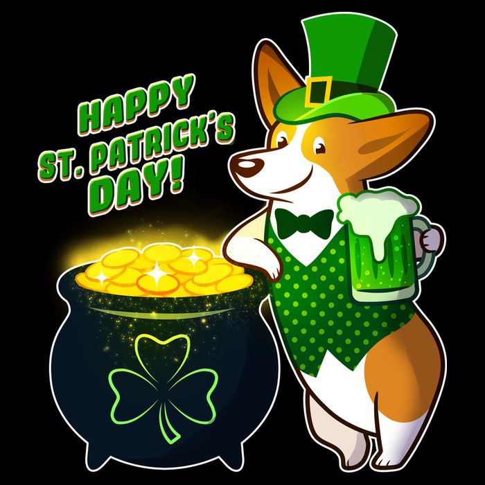 Happy St Patrick's Day Corgi Kids T-Shirt