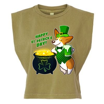 Happy St Patrick's Day Corgi Garment-Dyed Women's Muscle Tee