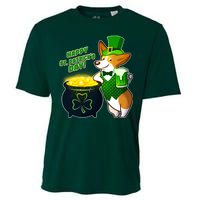 Happy St Patrick's Day Corgi Cooling Performance Crew T-Shirt