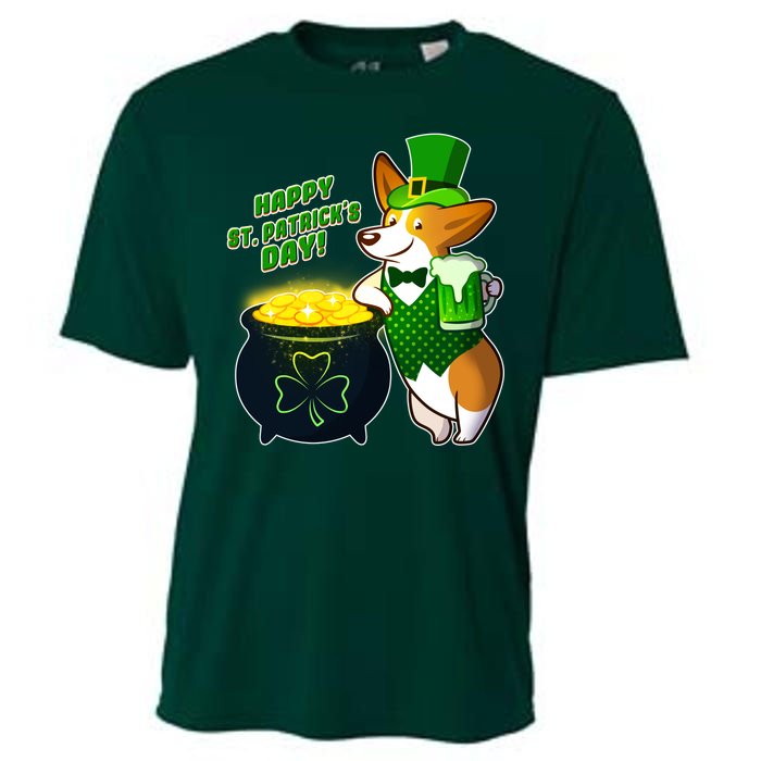 Happy St Patrick's Day Corgi Cooling Performance Crew T-Shirt