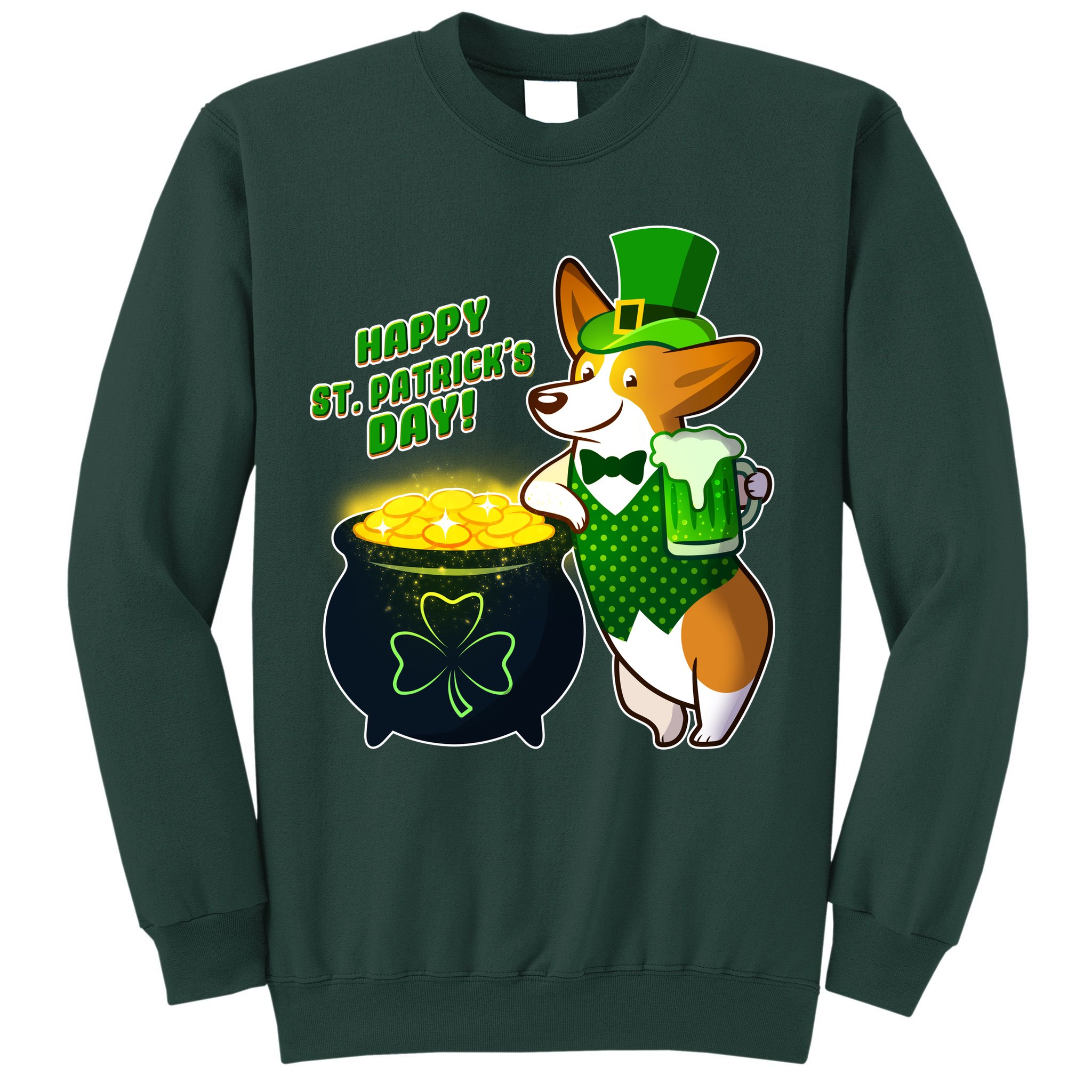 Happy St Patrick's Day Corgi Sweatshirt
