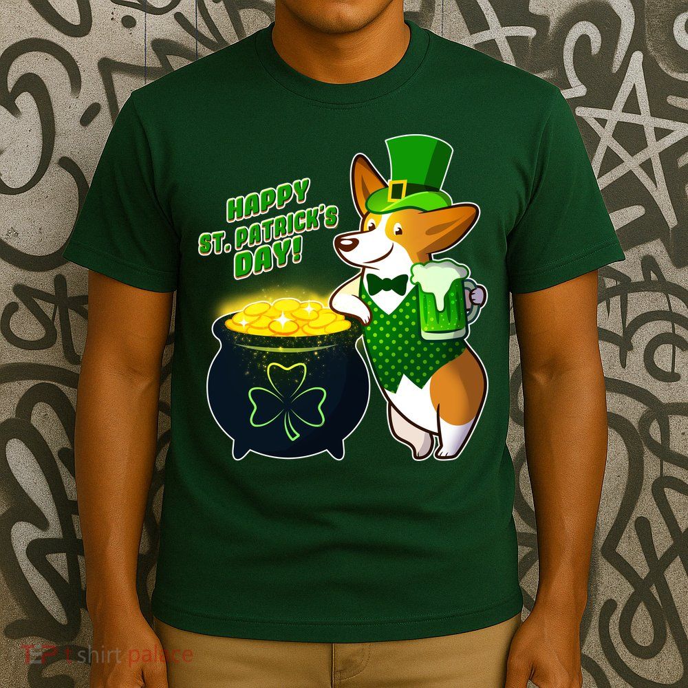 Happy St Patrick's Day Corgi T-Shirt