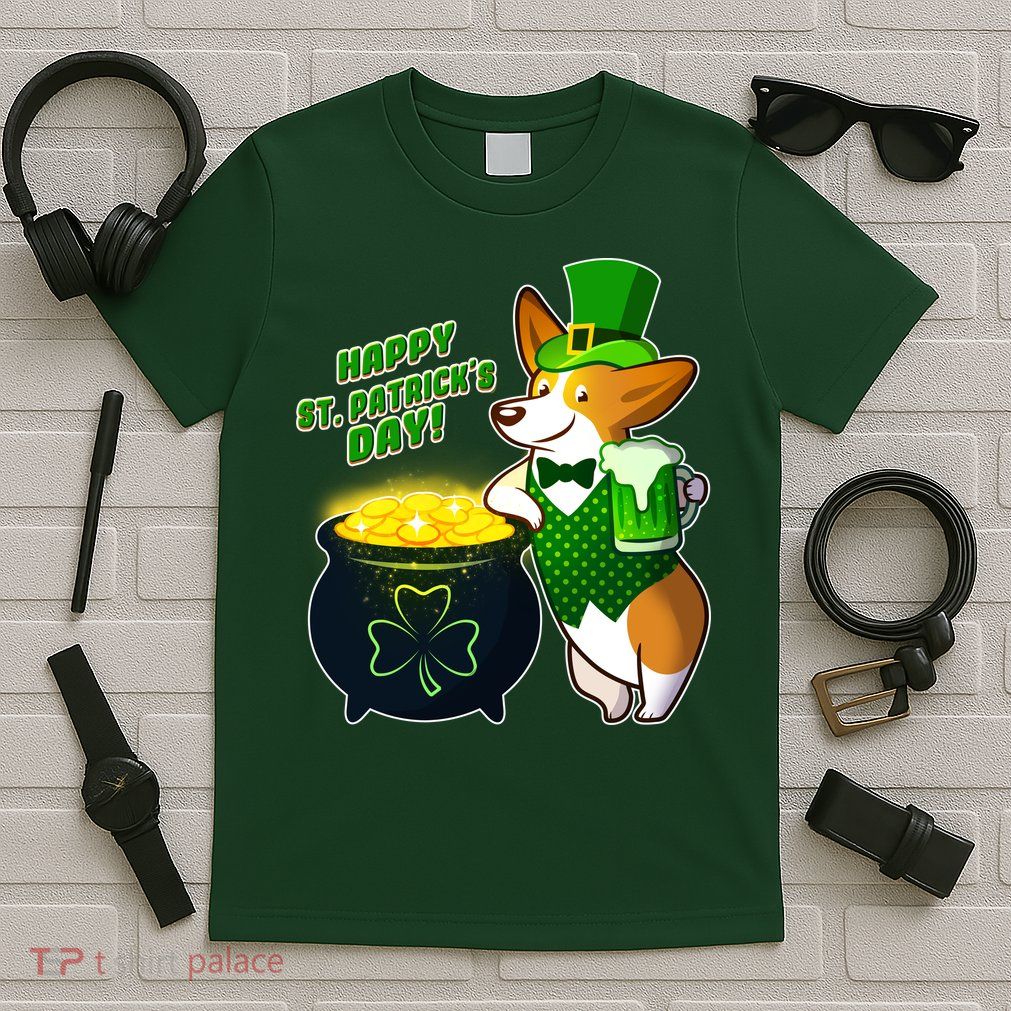 Happy St Patrick's Day Corgi T-Shirt