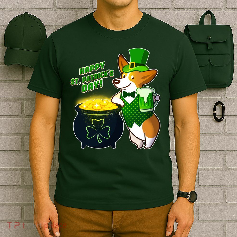 Happy St Patrick's Day Corgi T-Shirt