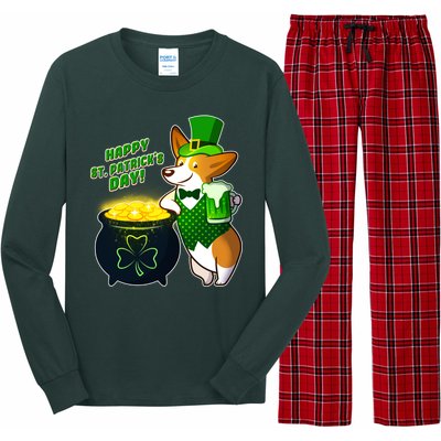 Happy St Patrick's Day Corgi Long Sleeve Pajama Set