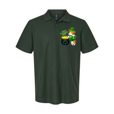 Happy St Patrick's Day Corgi Softstyle Adult Sport Polo