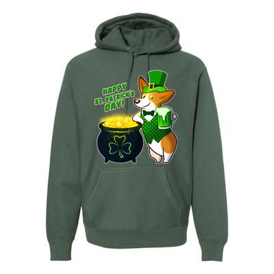 Happy St Patrick's Day Corgi Premium Hoodie