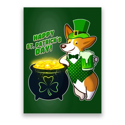 Happy St Patrick's Day Corgi Poster