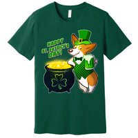 Happy St Patrick's Day Corgi Premium T-Shirt