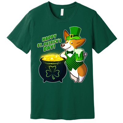 Happy St Patrick's Day Corgi Premium T-Shirt