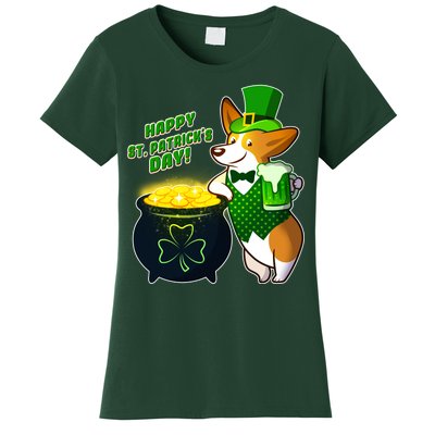 Happy St Patrick's Day Corgi Women's T-Shirt