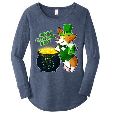 Happy St Patrick's Day Corgi Women's Perfect Tri Tunic Long Sleeve Shirt