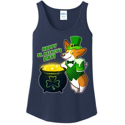 Happy St Patrick's Day Corgi Ladies Essential Tank