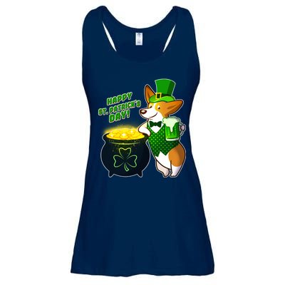 Happy St Patrick's Day Corgi Ladies Essential Flowy Tank