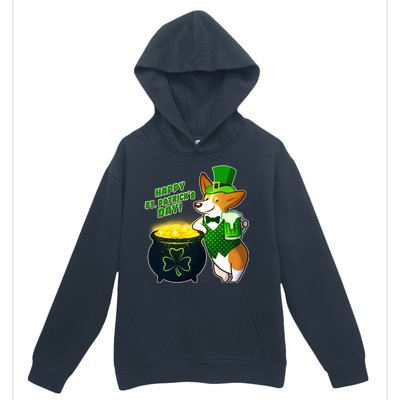 Happy St Patrick's Day Corgi Urban Pullover Hoodie