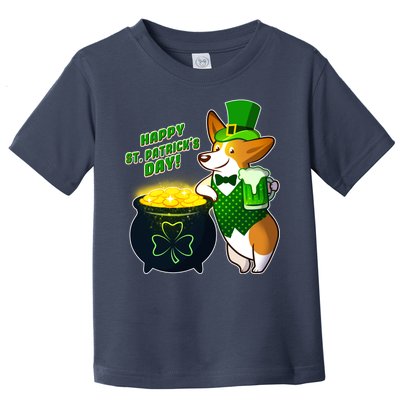 Happy St Patrick's Day Corgi Toddler T-Shirt