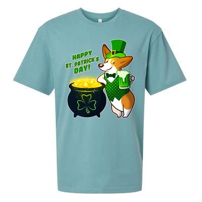 Happy St Patrick's Day Corgi Sueded Cloud Jersey T-Shirt