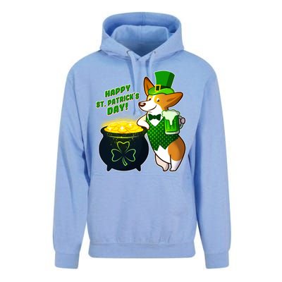 Happy St Patrick's Day Corgi Unisex Surf Hoodie