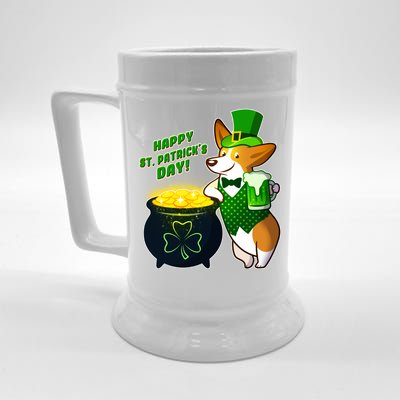 Happy St Patrick's Day Corgi Beer Stein