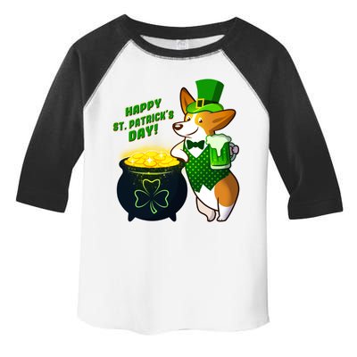 Happy St Patrick's Day Corgi Toddler Fine Jersey T-Shirt