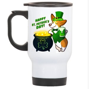 Happy St Patrick's Day Corgi Stainless Steel Travel Mug