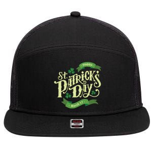 Happy St Patricks Day March 17 7 Panel Mesh Trucker Snapback Hat