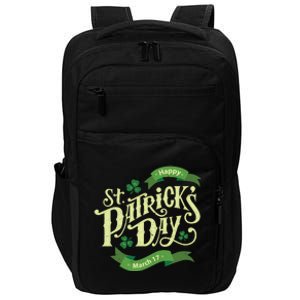 Happy St Patricks Day March 17 Impact Tech Backpack