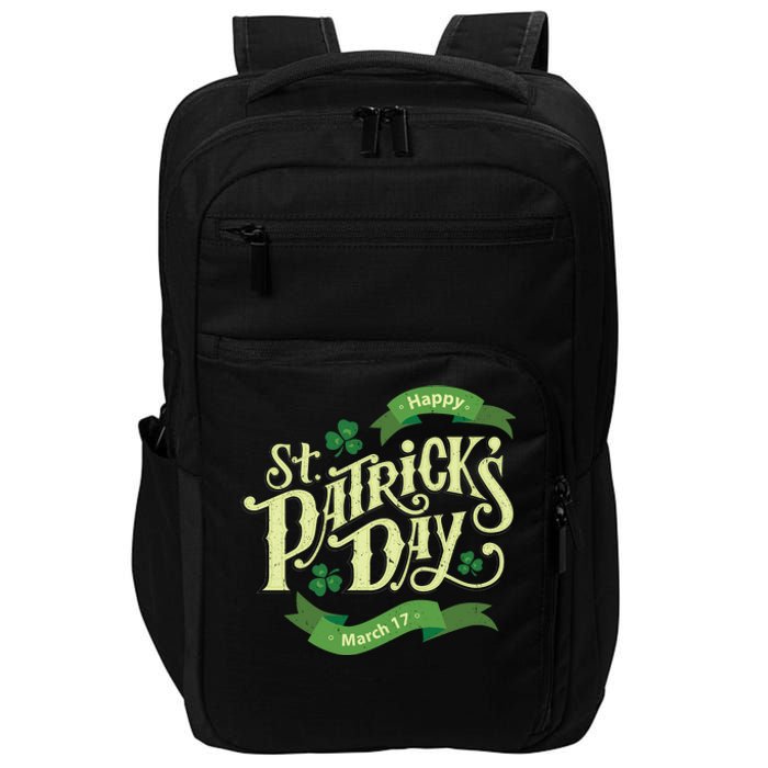 Happy St Patricks Day March 17 Impact Tech Backpack