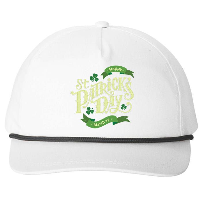 Happy St Patricks Day March 17 Snapback Five-Panel Rope Hat