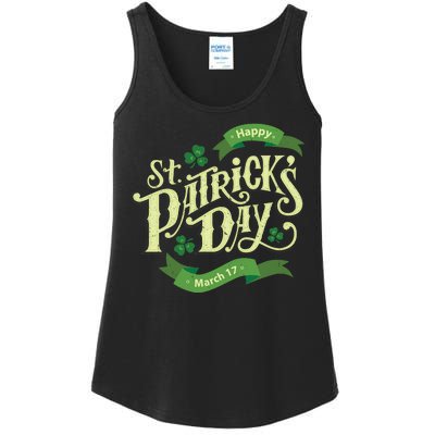 Happy St Patricks Day March 17 Ladies Essential Tank