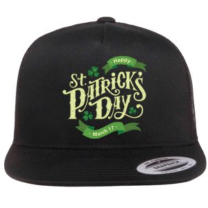 Happy St Patricks Day March 17 Flat Bill Trucker Hat