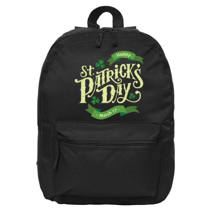 Happy St Patricks Day March 17 16 in Basic Backpack