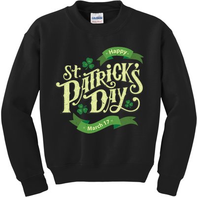 Happy St Patricks Day March 17 Kids Sweatshirt
