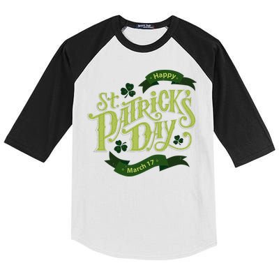 Happy St Patricks Day March 17 Kids Colorblock Raglan Jersey