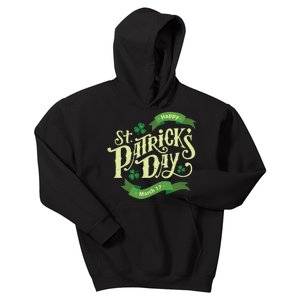 Happy St Patricks Day March 17 Kids Hoodie