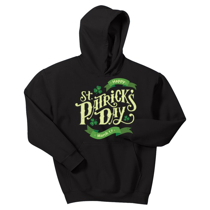 Happy St Patricks Day March 17 Kids Hoodie