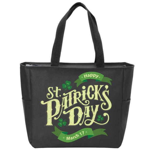 Happy St Patricks Day March 17 Zip Tote Bag
