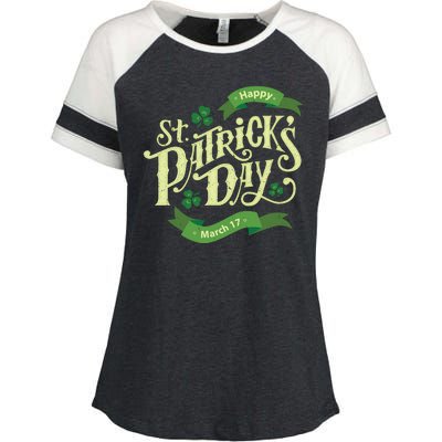 Happy St Patricks Day March 17 Enza Ladies Jersey Colorblock Tee