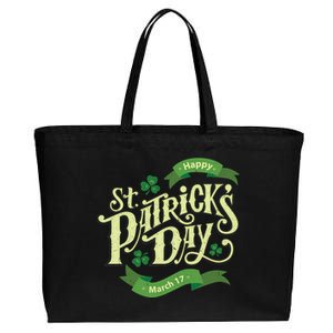 Happy St Patricks Day March 17 Cotton Canvas Jumbo Tote