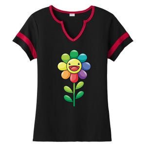 Happy Sunflower Ladies Halftime Notch Neck Tee