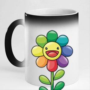 Happy Sunflower 11oz Black Color Changing Mug