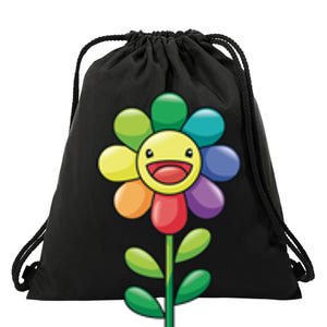 Happy Sunflower Drawstring Bag